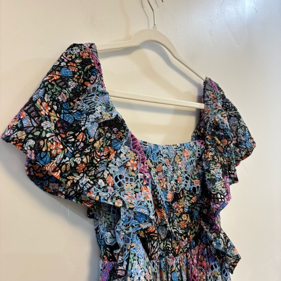 ANTHROPOLOGIE BLOGGER Fave Blue Purple
Floral Ruffle Eyelet Maxi Dress s - Picture 11 of 13